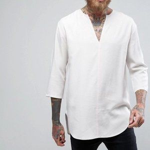 ASOS V Neck 3/4 Sleeve Long Shirt